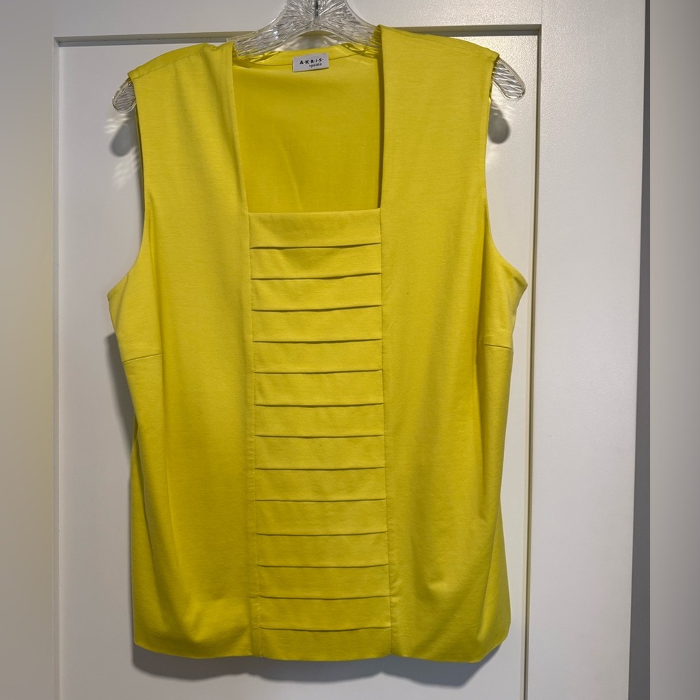 Akris Vibrant Yellow Pleated Blouse